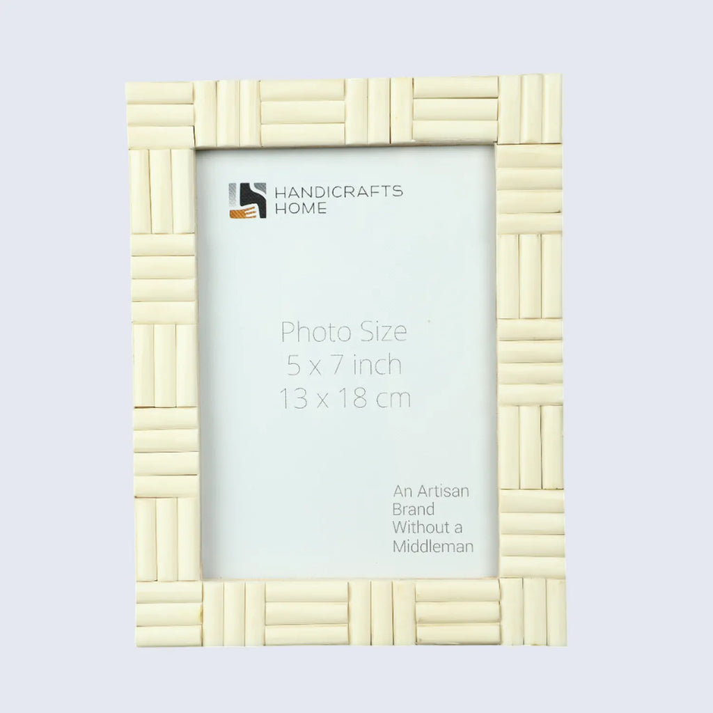 Brick Pattern White Bone Inlay Picture Frame | 4x6 & 5x7