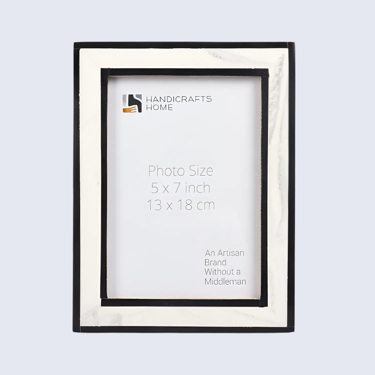 Black & White Layered Border Resin Inlay Picture Frame | 4x6 & 5x7