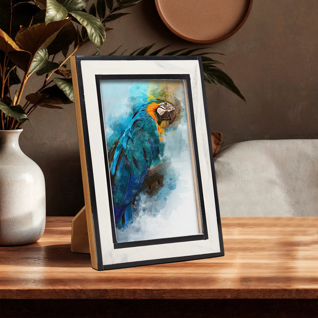 Black & White Layered Border Resin Inlay Picture Frame | 4x6 & 5x7