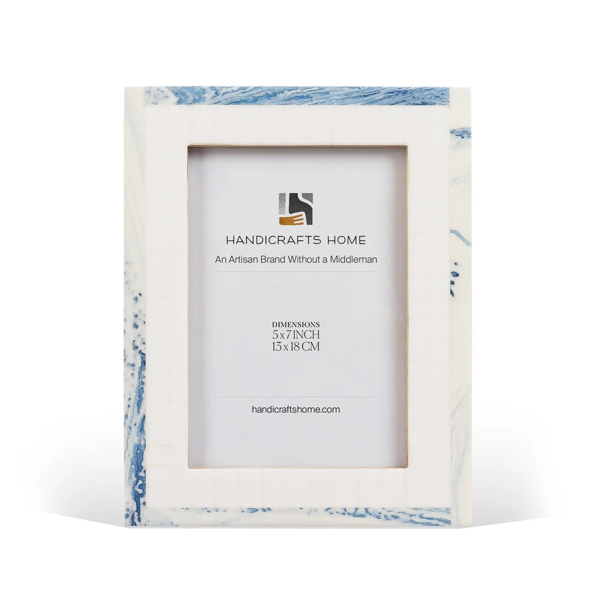 Cosmo White & Blue Resin Inlay Picture Frame | 4x6 & 5x7