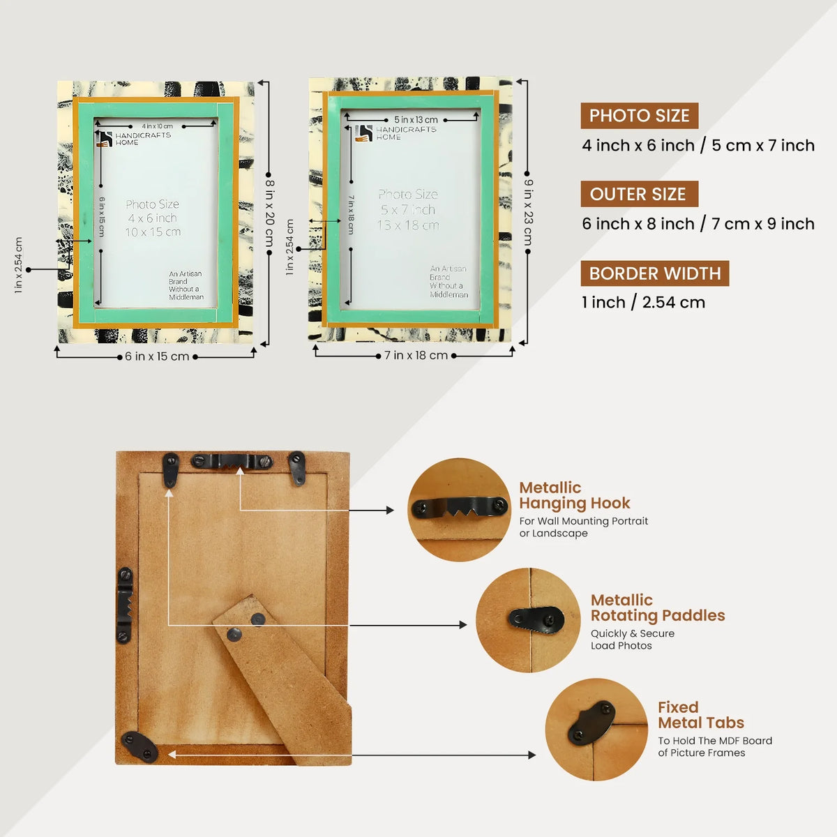 Abstract Ink Green Resin Inlay Picture Frame | 4x6 & 5x7