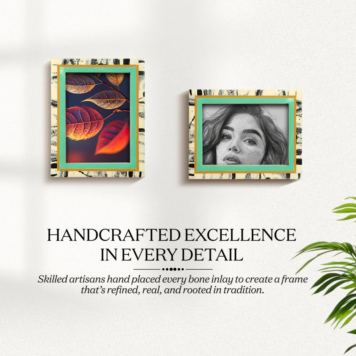 Abstract Ink Green Resin Inlay Picture Frame | 4x6 & 5x7