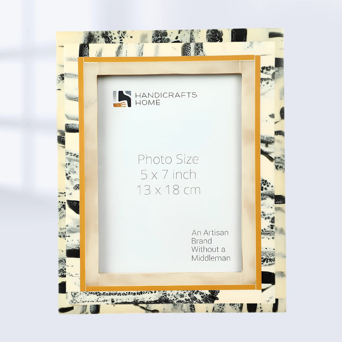 Abstract Ink Ivory Resin Inlay Picture Frame | 4x6 & 5x7