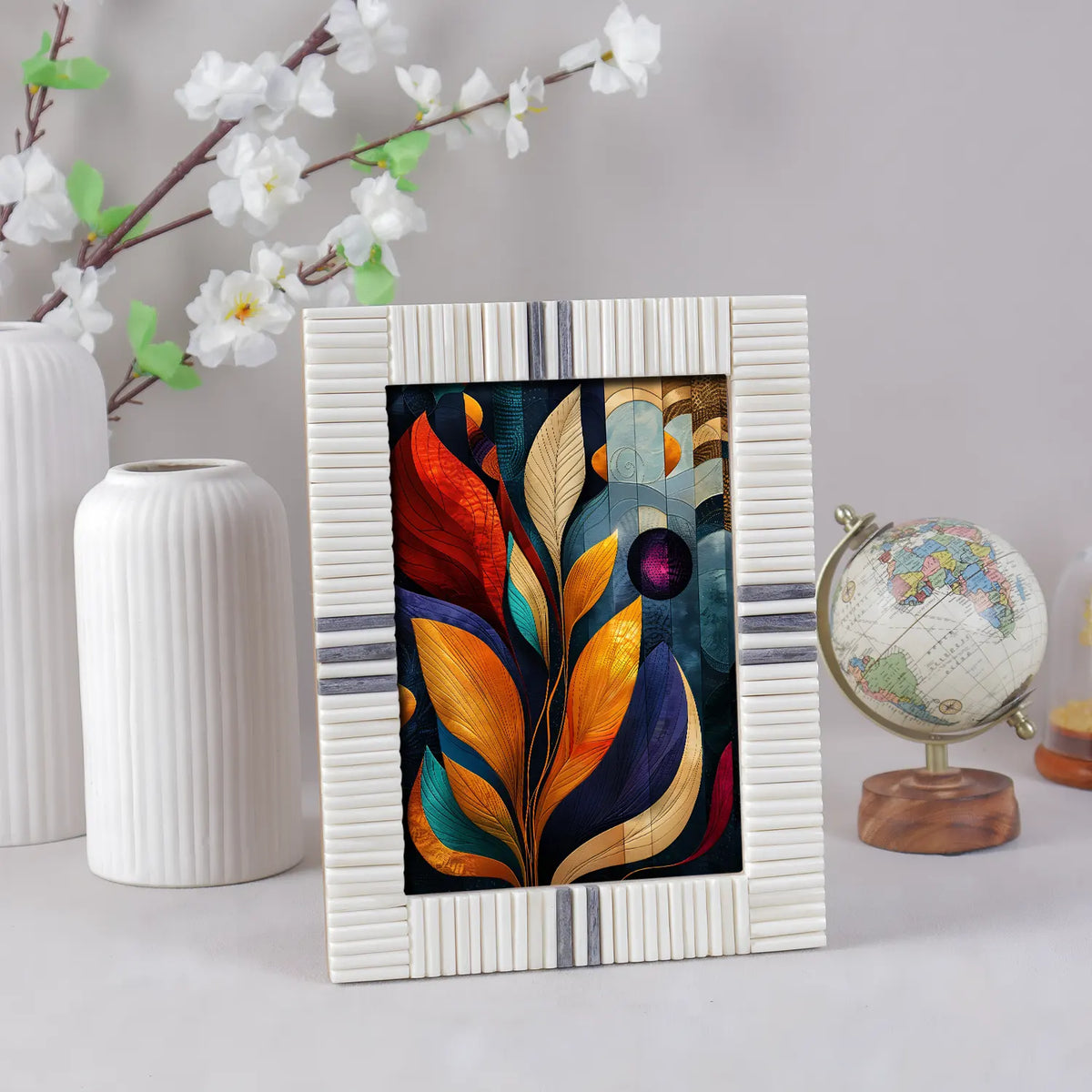 Ivory Ridge Bone Inlay Picture Frame | 4x6 & 5x7