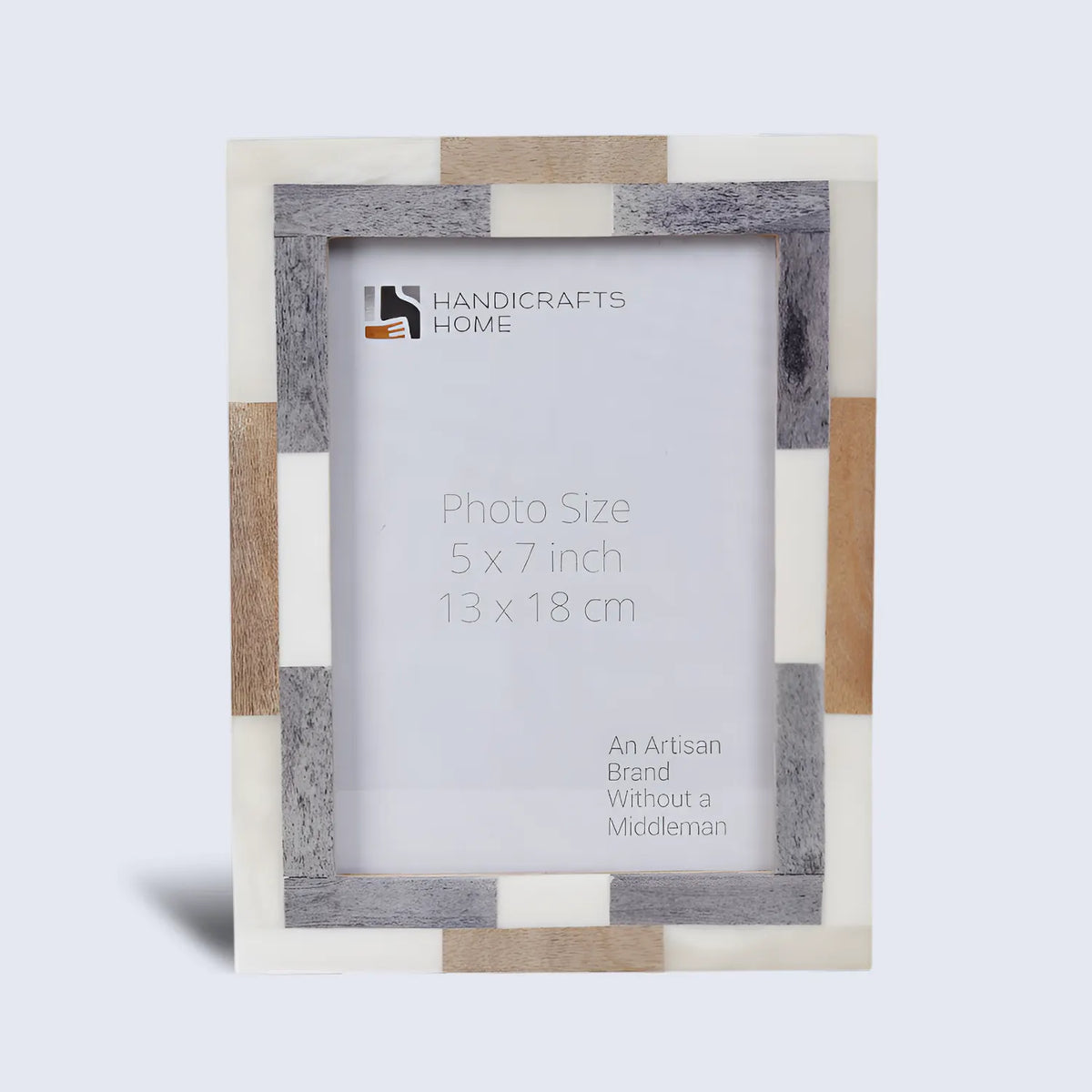 Woodstrip Tile Wood & Bone Inlay Picture Frame | 4x6 & 5x7