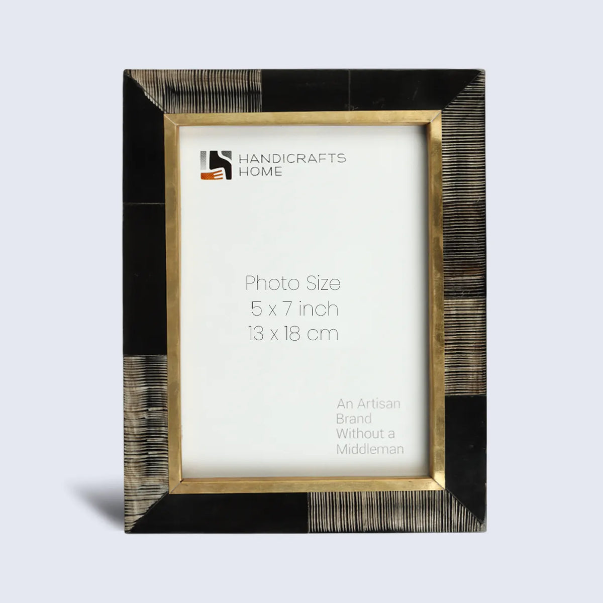 Shagrin Brown Horn & Brass Picture Frame | 4x6 & 5x7