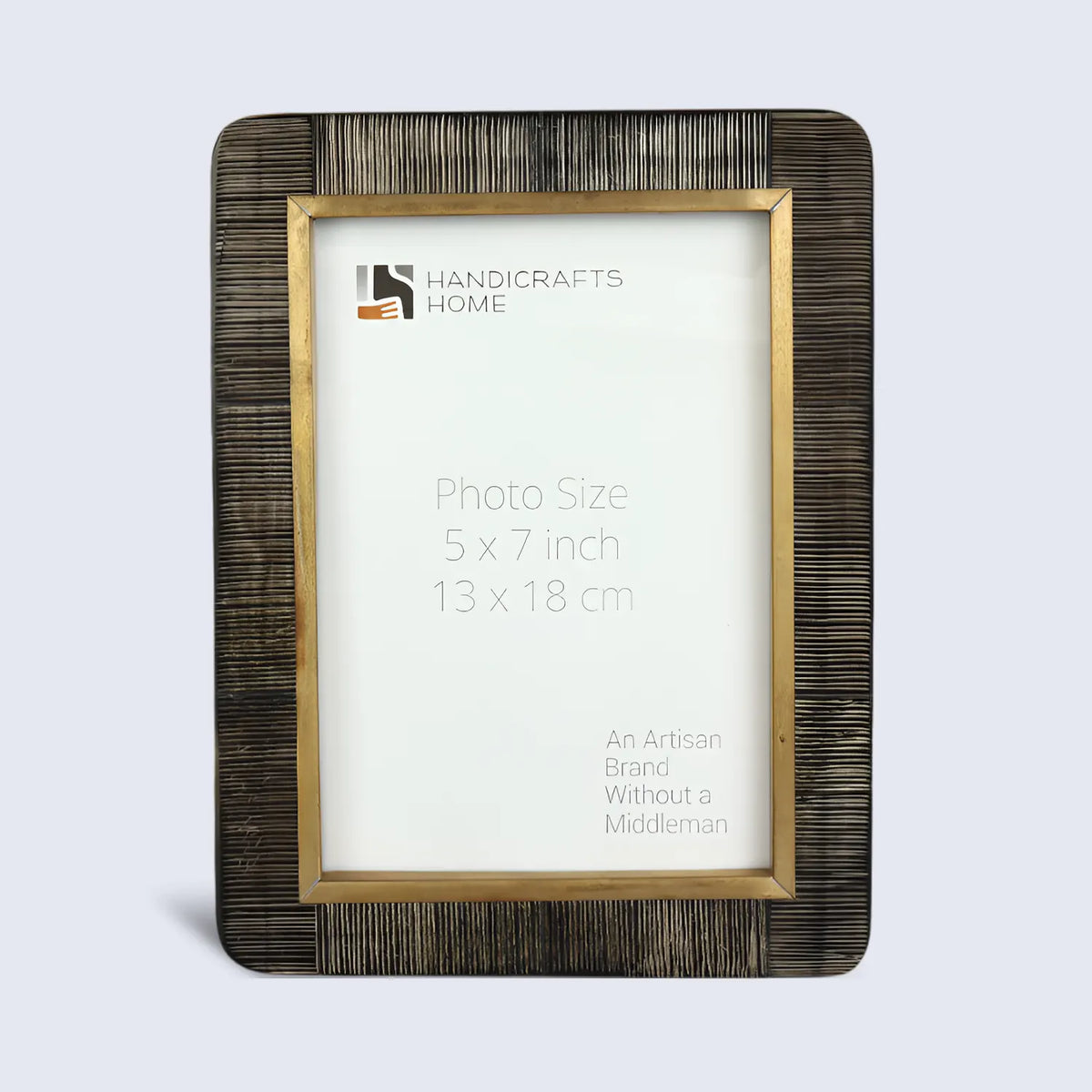 Shagrin Brown Horn Inlay & Brass Picture Frame | 4x6 & 5x7