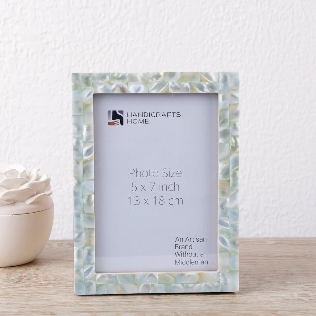 Green mother of pearl inlay picture frame, 4x6, 5x7 and 8x10