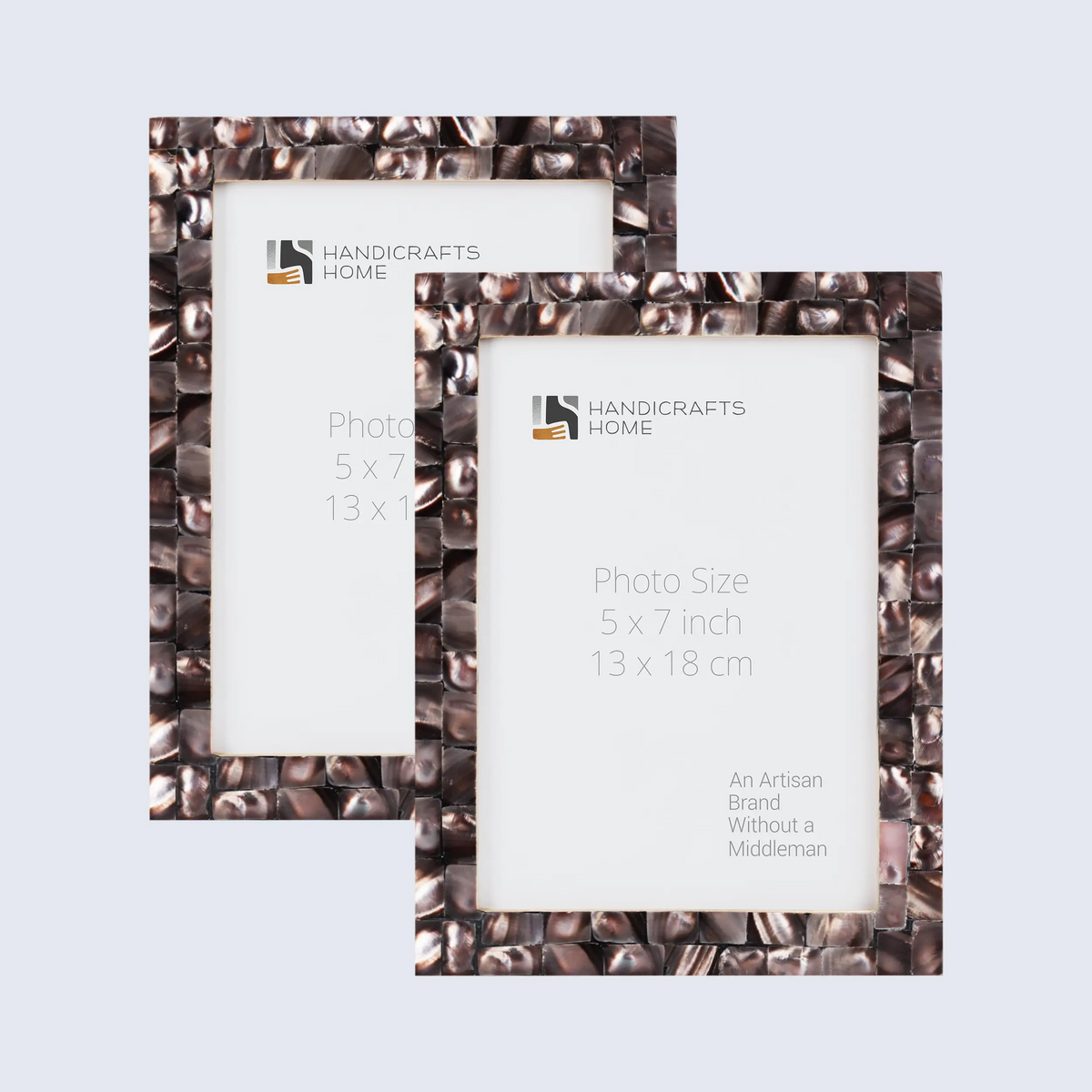 Mother of Pearl Dark Grey Picture Frames | Pack of 2 | 3 Sizes