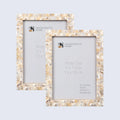 Mother of Pearl White Picture Frames | Pack of 2 | 3 Sizes