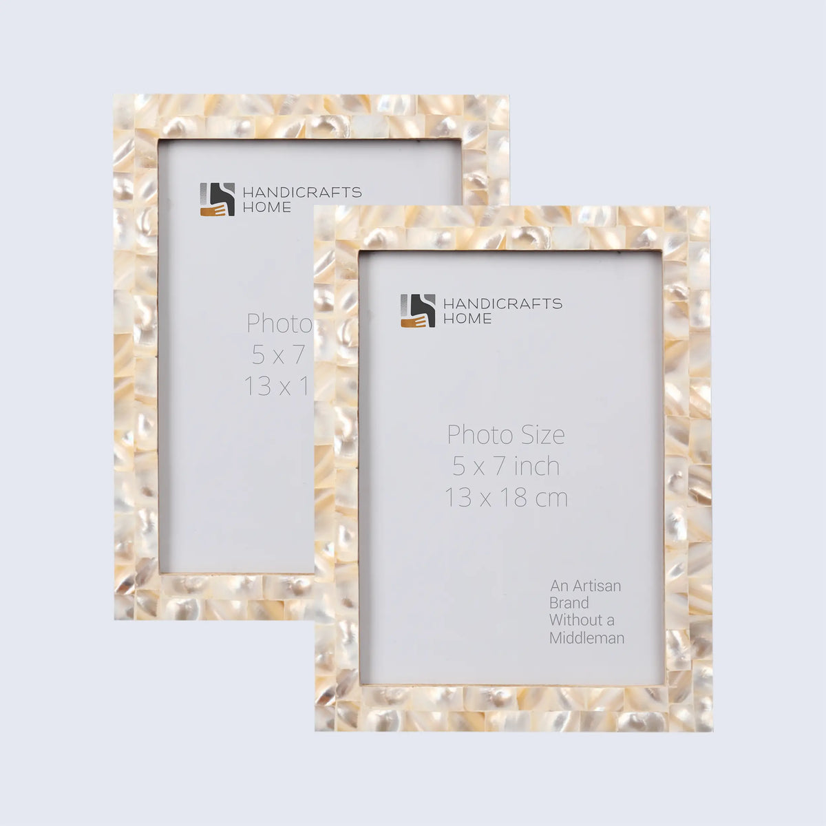 Mother of Pearl White Picture Frames | Pack of 2 | 3 Sizes