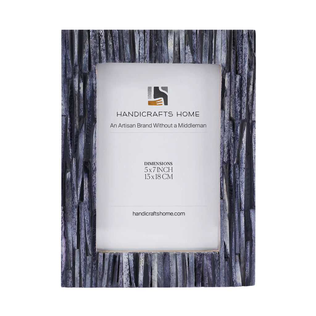 Charcoal bone inlay picture frame, 4x6, 5x7 and 8x10