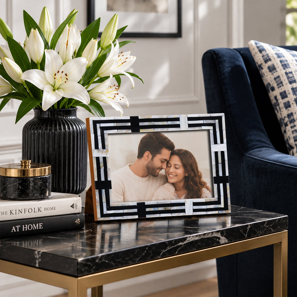 Pearlescent Picture Frames | Black & Shell | 4x6 5x7 8x10