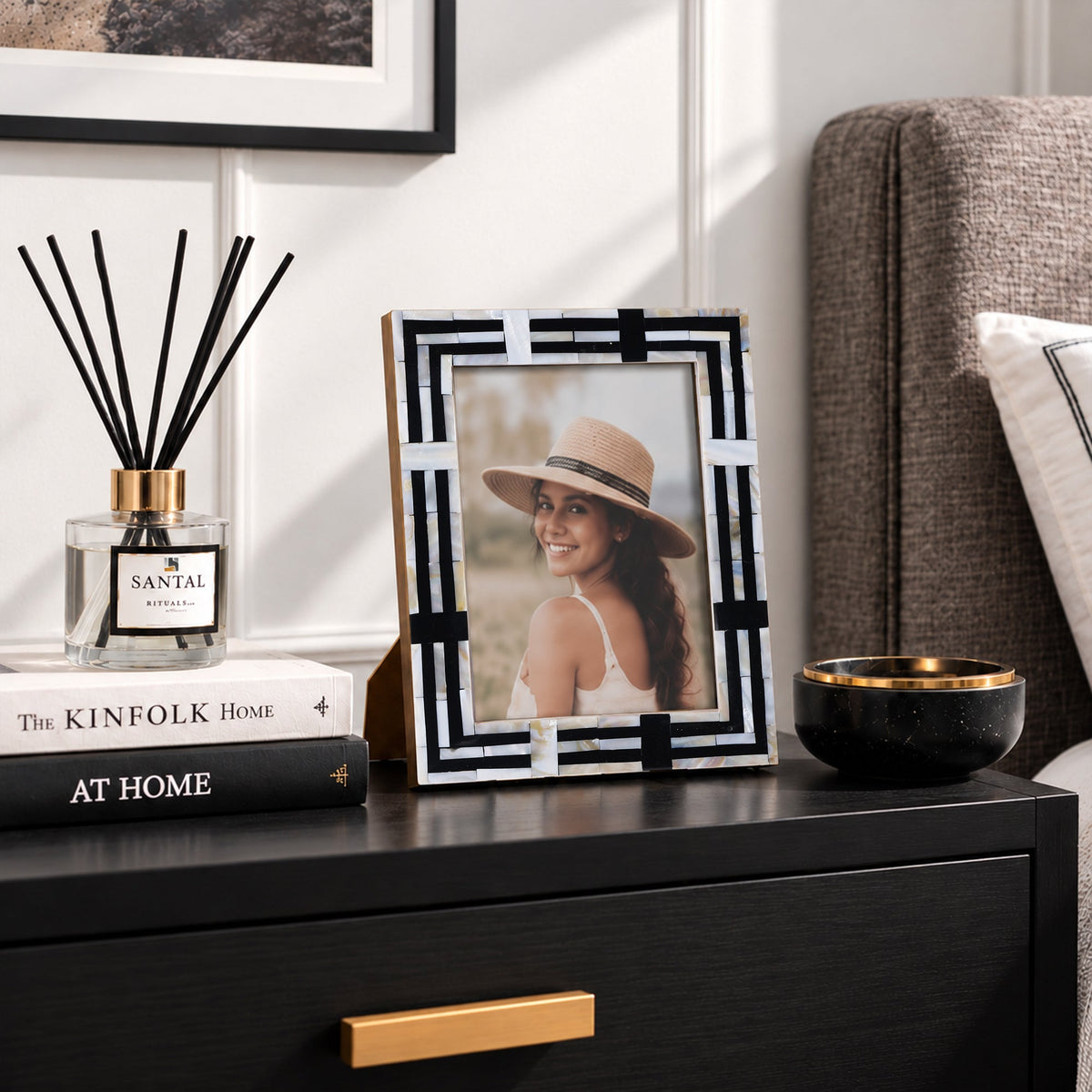 Pearlescent Picture Frames | Black & Shell | 4x6 5x7 8x10