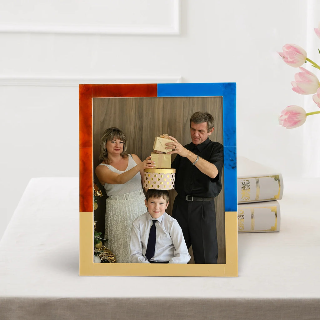 Mondrian Walnut Resin Inlay Picture Frames | Pack of 2 | 3 Sizes