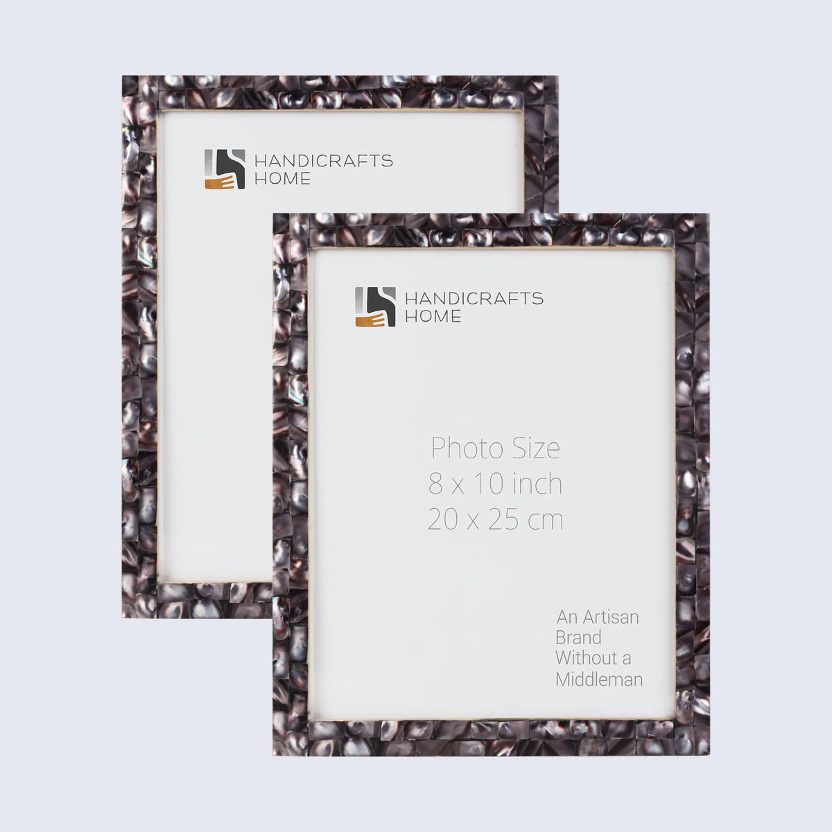 Mother of Pearl Dark Grey Picture Frames | Pack of 2 | 3 Sizes