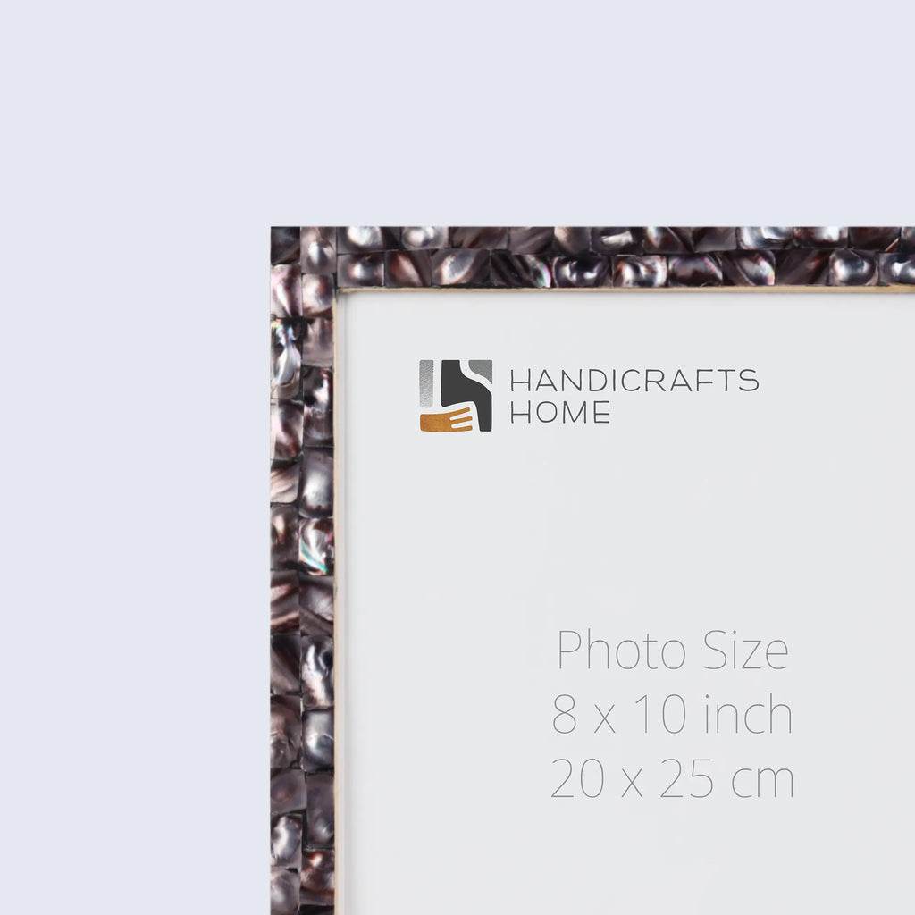 Mother of Pearl Dark Grey Picture Frames | Pack of 2 | 3 Sizes
