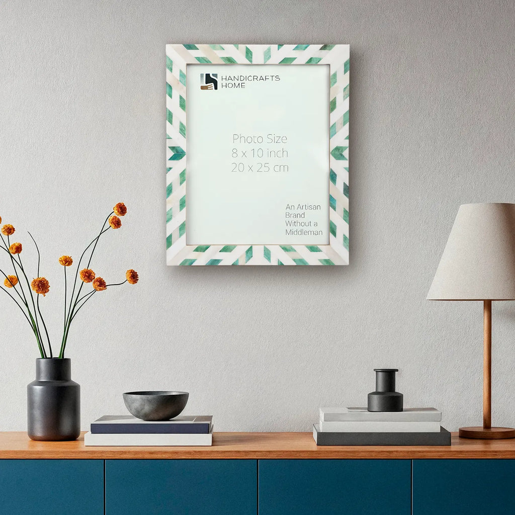 Hypno Nature Green & White Bone Inlay Picture Frame | 4x6, 5x7 & 8x10