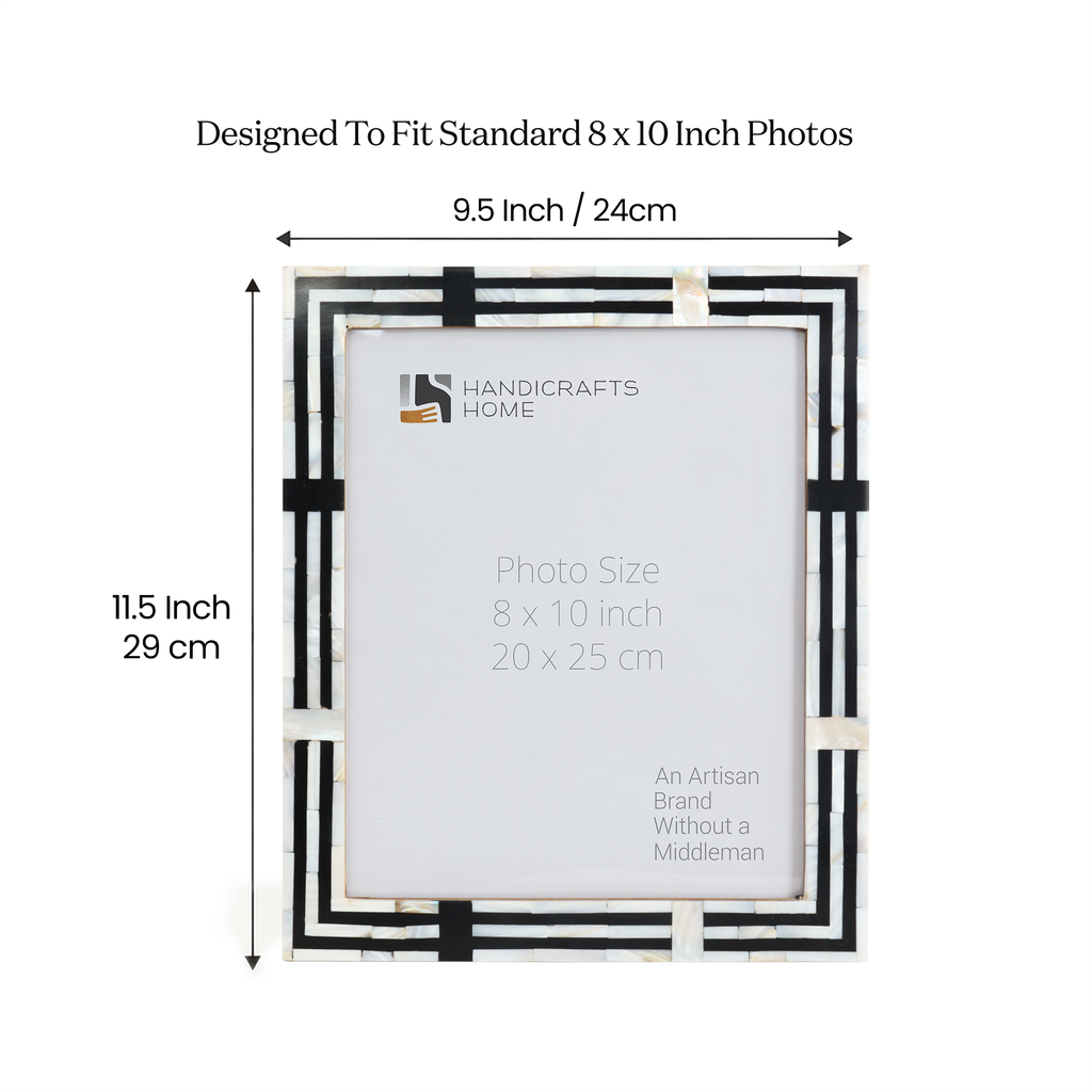 Pearlescent Picture Frames | Black & Shell | 4x6 5x7 8x10