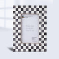Checkered Grey & White Bone Inlay Picture Frame | 4x6 & 5x7