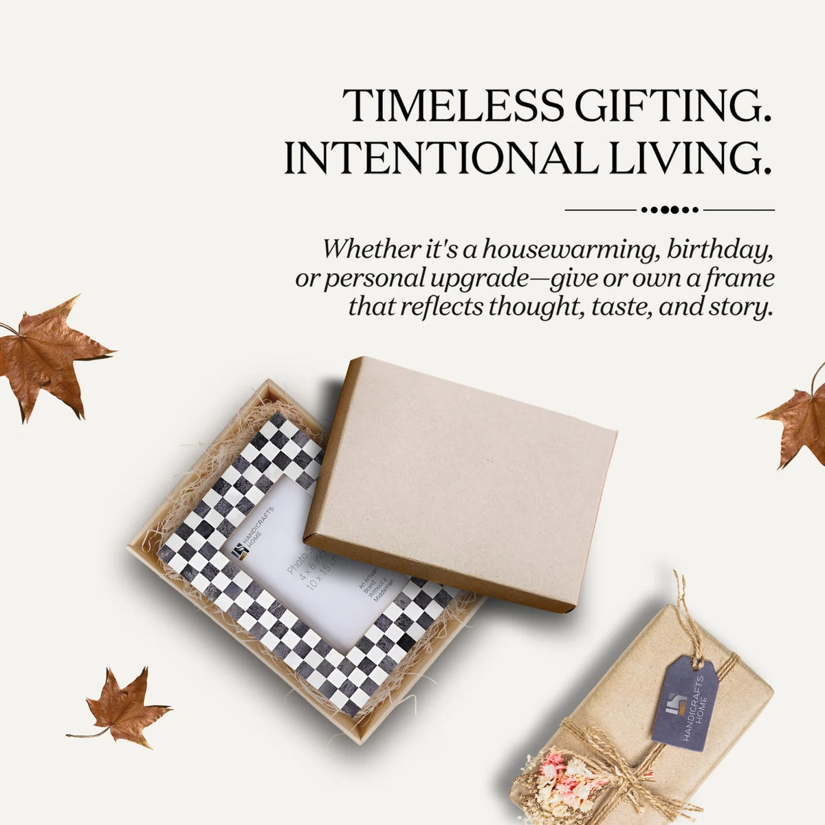 Checkered Grey & White Bone Inlay Picture Frame | 4x6 & 5x7