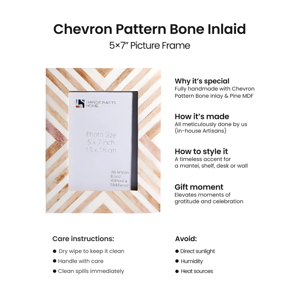 Chevron Brown Handmade Picture Frame | 4x6 & 5x7