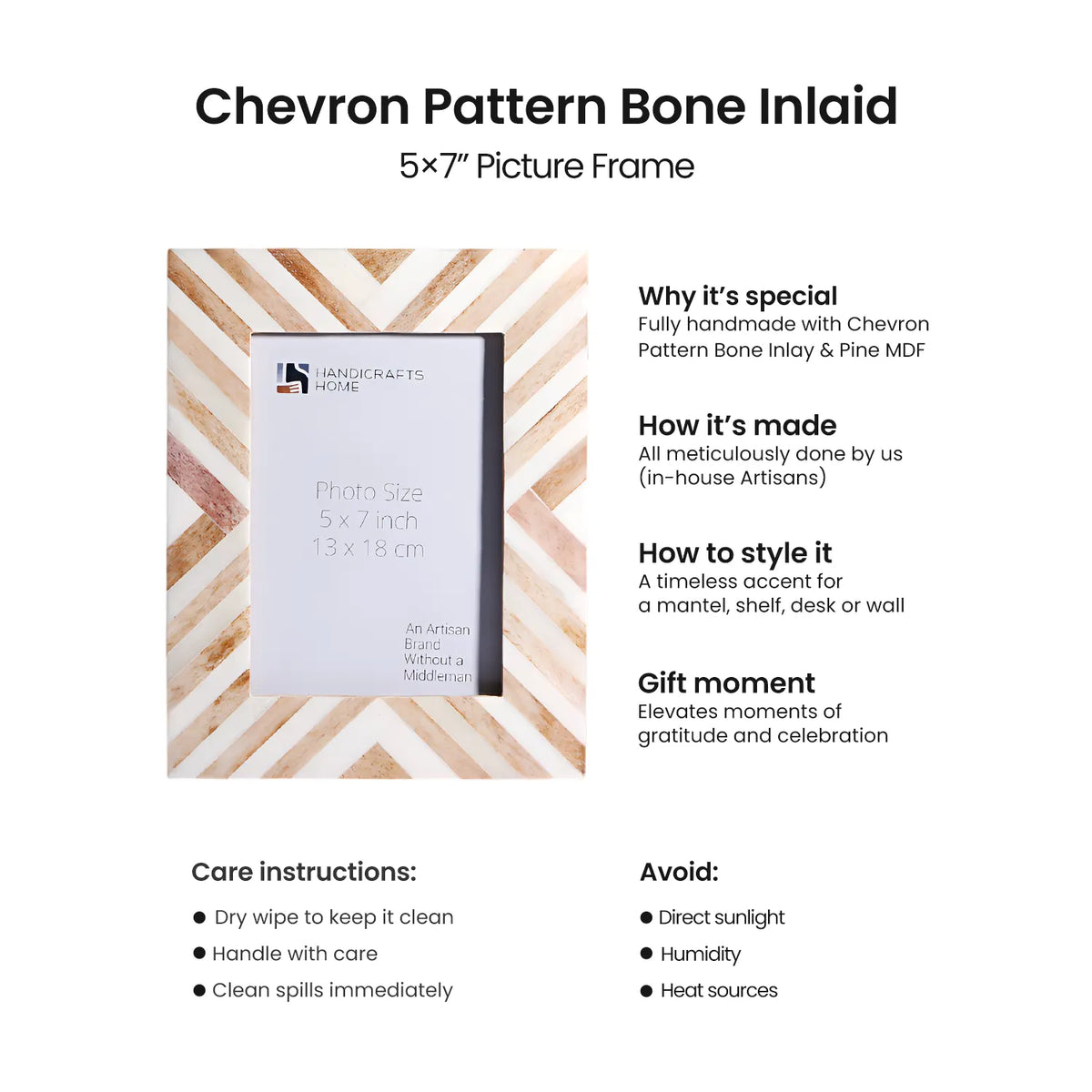 Chevron Brown Handmade Picture Frame | 4x6 & 5x7