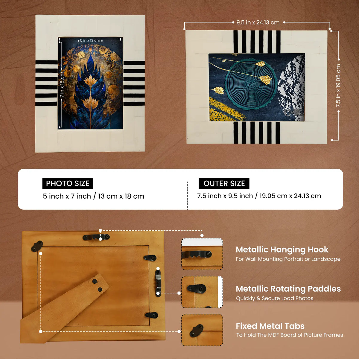 Contour Lado Black & White Picture Frame | 4x6 & 5x7 | Made to Order