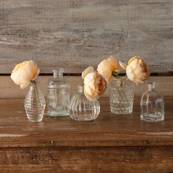 Vintage-Style Perfume Bottle Bud Vases | Set of 5
