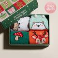Christmas Animal Socks Gift Set, 4 Pairs