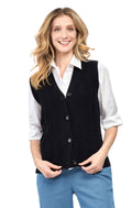 Women's Cable Knit Button-Front Sweater Vest