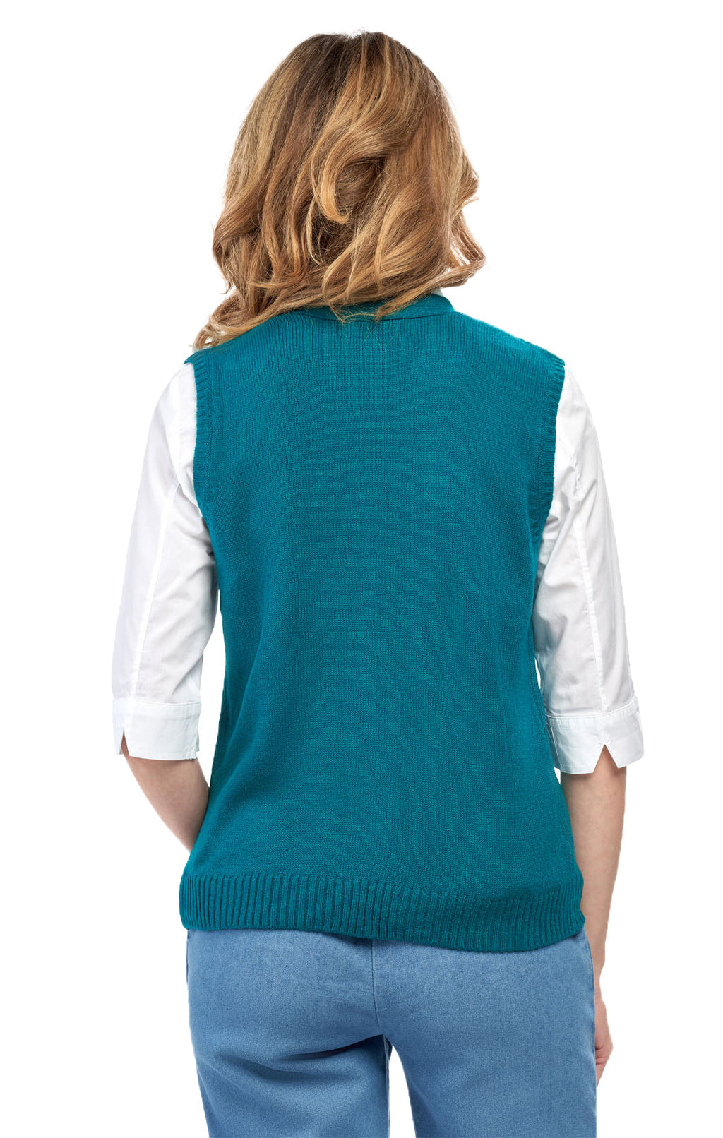 Women's Cable Knit Button-Front Sweater Vest