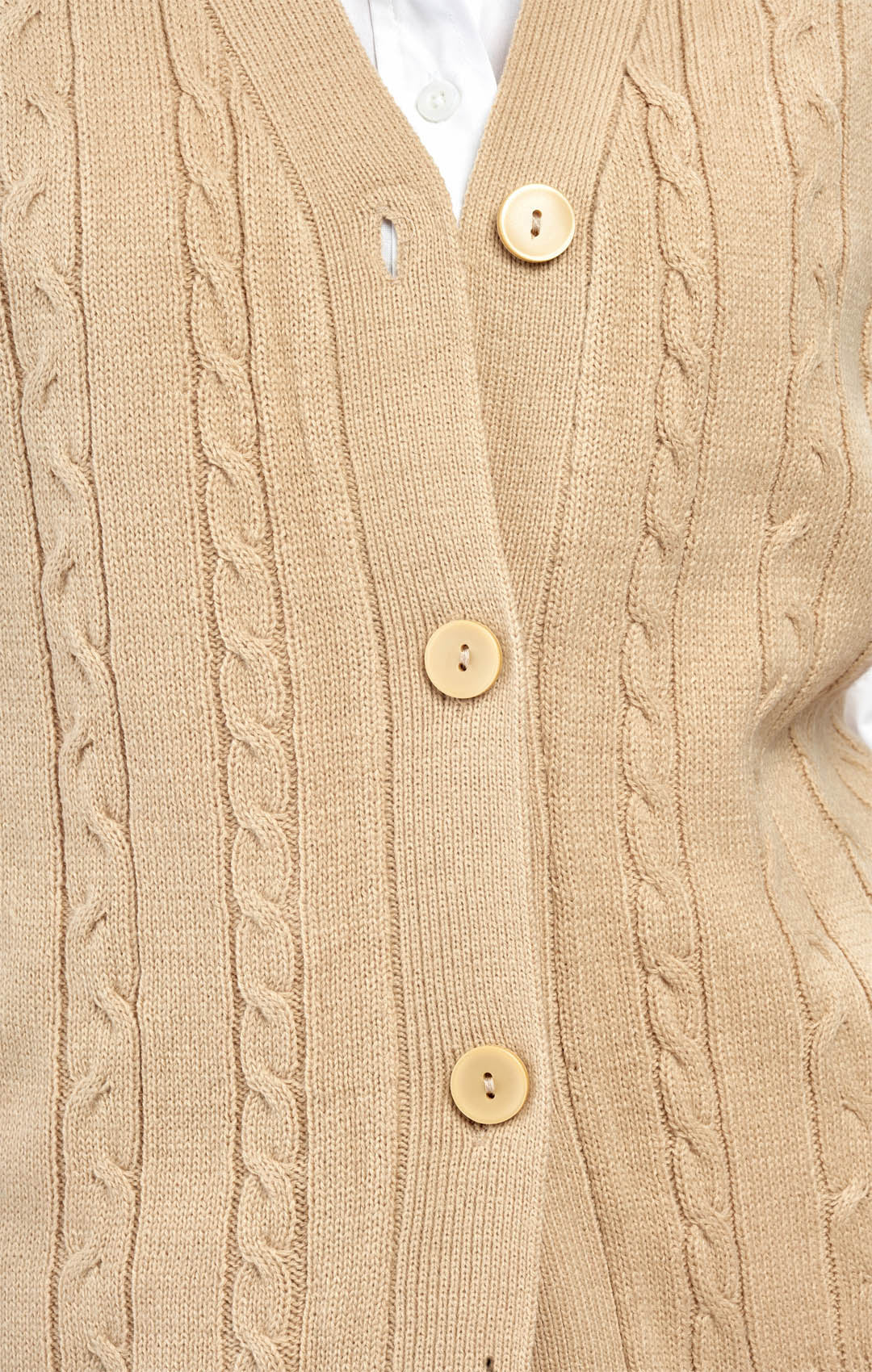 Women's Cable Knit Button-Front Sweater Vest