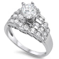 Art Deco Clear CZ Statement Ring | Sterling Silver