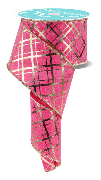 Metallic Diagonal Stripe Ribbon – 2.5" Wide