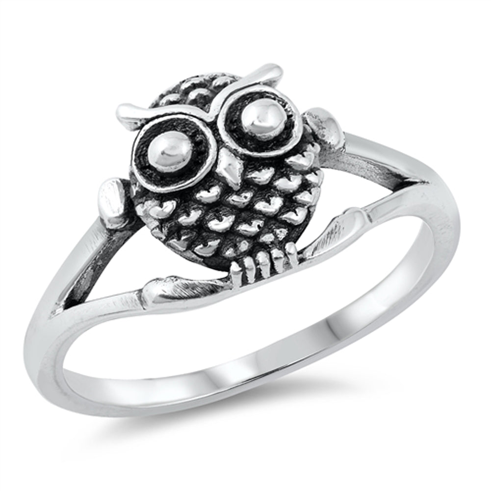 Vintage Owl Statement Ring – Sterling Silver