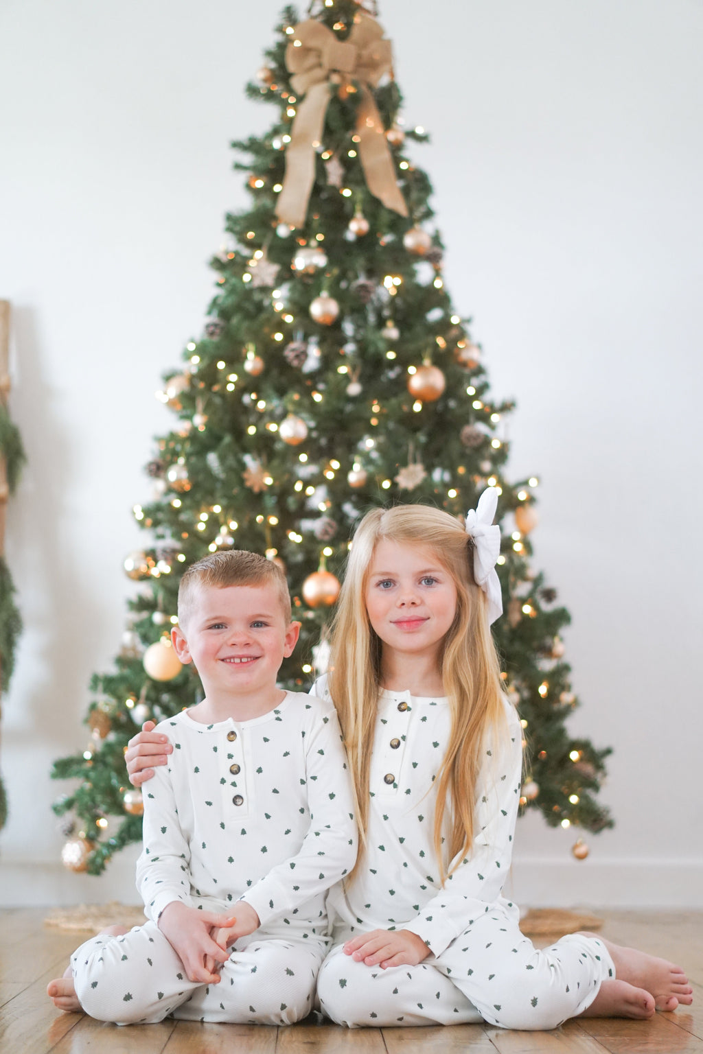 Tiny Trees Christmas Ribbed Bamboo 2pc Henley Pajamas
