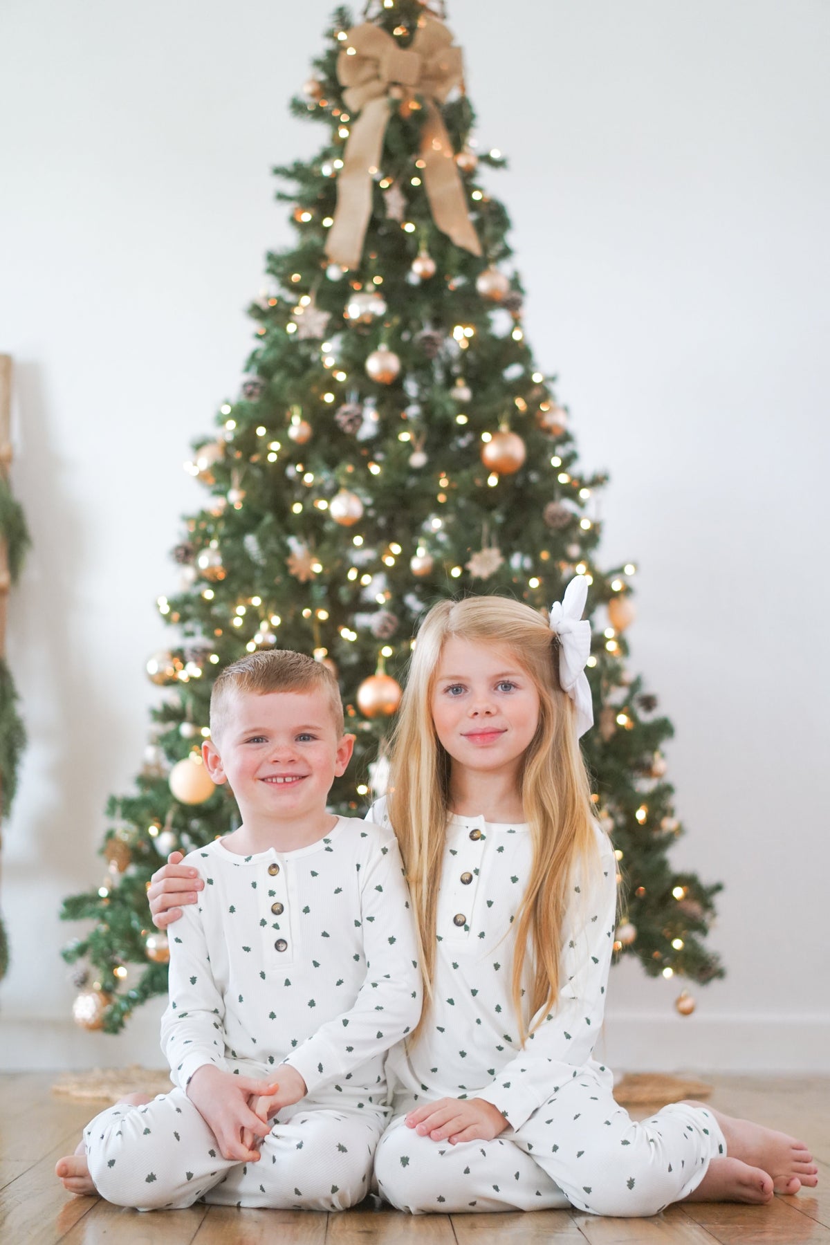 Tiny Trees Christmas Ribbed Bamboo 2pc Henley Pajamas