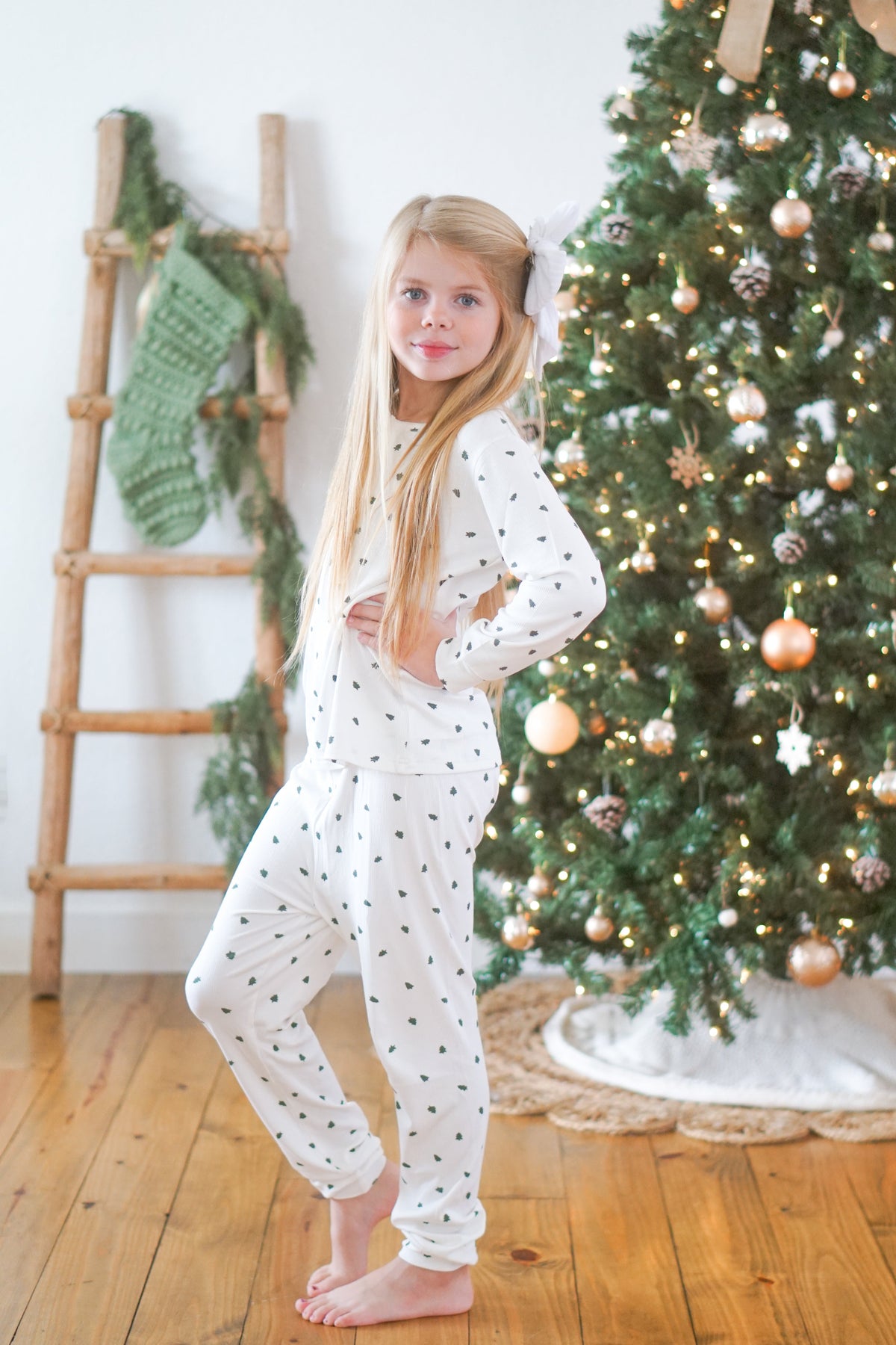 Tiny Trees Christmas Ribbed Bamboo 2pc Henley Pajamas