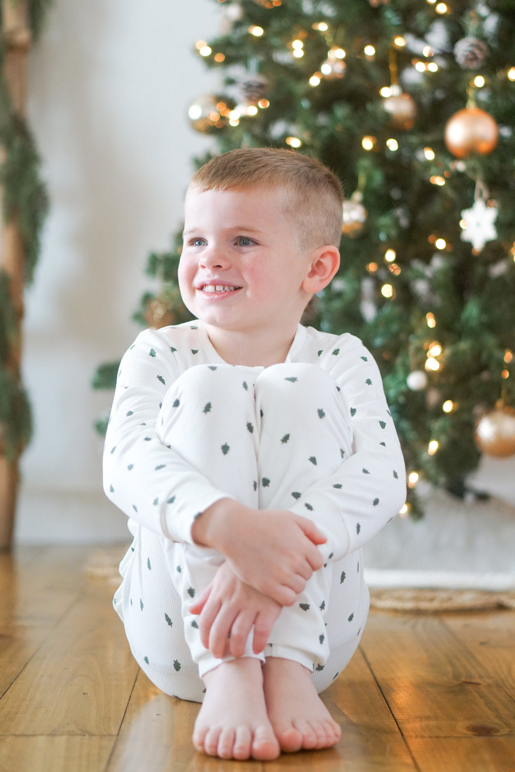 Tiny Trees Christmas Ribbed Bamboo 2pc Henley Pajamas