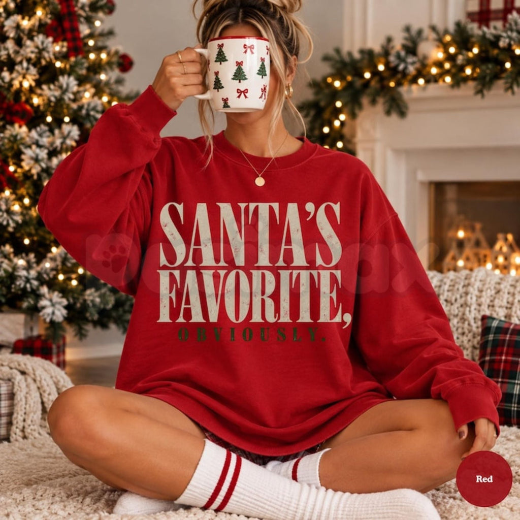 Santa's Favorite Sweatshirt | Retro Festive Christmas Graphic Crewneck