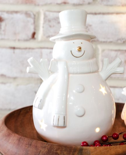 LED Light-Up White Snowman – 8"