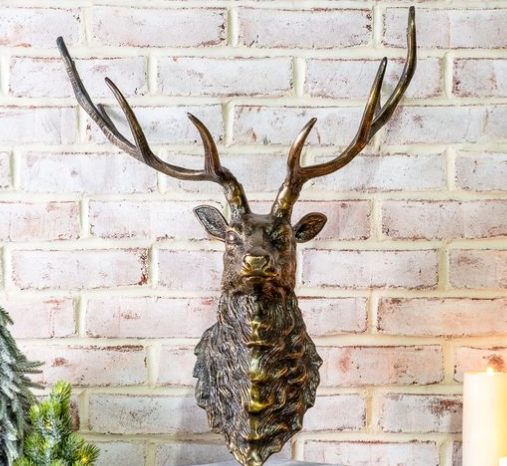 Antique Deer Head Decor – 22"