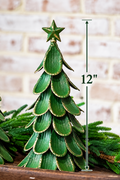 Green Wash Metal Christmas Tree Decor – 12" or 18.5"