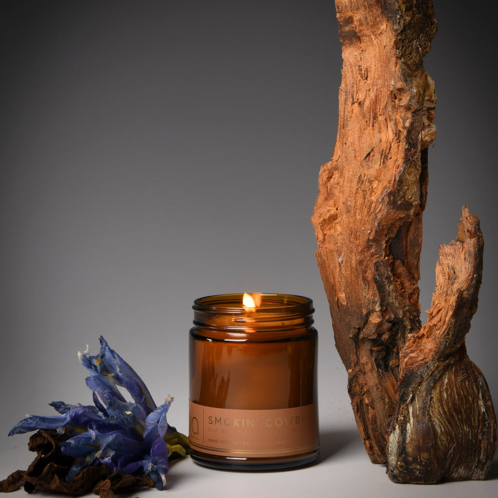 Smokin' Cowboy Soy Blend Candle — Sandalwood, Leather, Iris