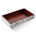 Grey & White Moroccan Bone Inlay Vanity Tray | 10x6