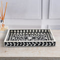 Alhambra Negra Black & White Inlay Tray | 11x17 & 12x12