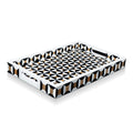 Black and ivory decorative ottoman tray