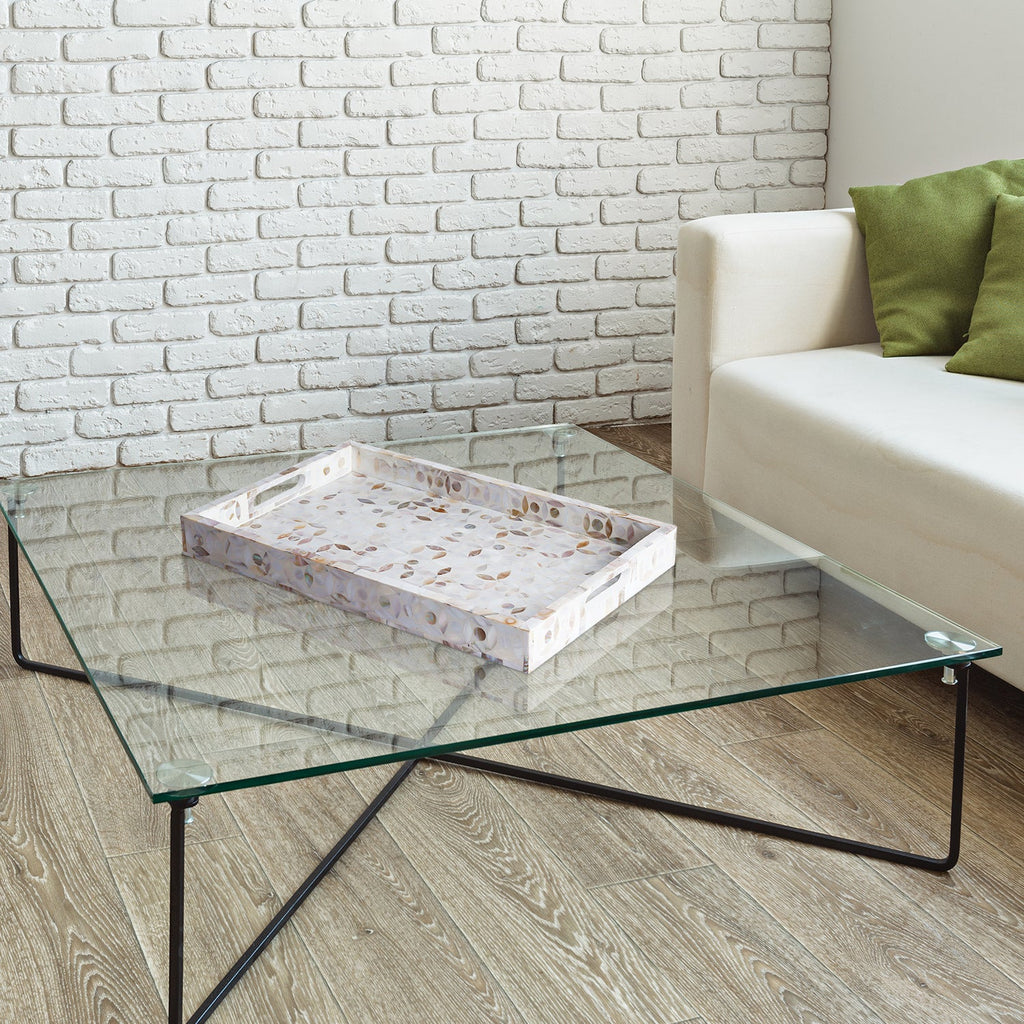 Discovery Jewel Mother of Pearl White Tray | 11x17 & 12x12