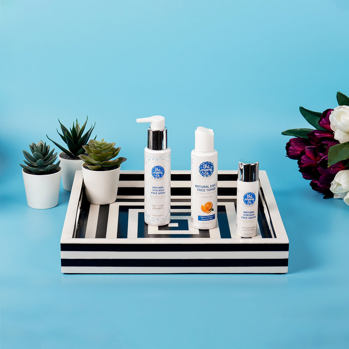 Black & White Concentric Inlay Tray | 11x17 & 12x12